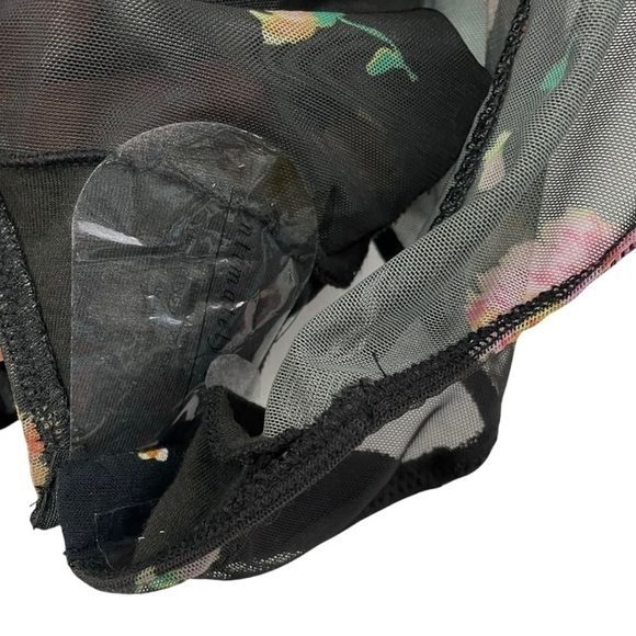 Free People Intimately Poppy Ruffle Bodysuit NWT Black Floral - Picture 14 of 16